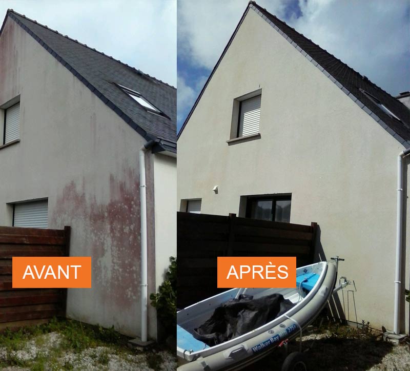 Ravalement peinture façade : nettoyage, démoussage, ravalement peinture façade et imperméabilisation hydrofuge façade : intervention dans le Morbihan (56) le Finistère (29) et les Côtes d’Armor (22) - SA RENOV'TOIT 56