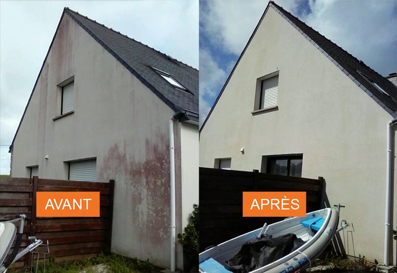 Ravalement peinture façade : nettoyage, démoussage, ravalement peinture façade et imperméabilisation hydrofuge façade : intervention dans le Morbihan (56) le Finistère (29) et les Côtes d’Armor (22) - SA RENOV'TOIT 56